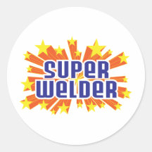 Super Welder Round Stickers