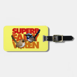 Superb Fairywren Marquee Small Luggage Tag with leather strap