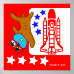 Superdog Go To Space Poster posters