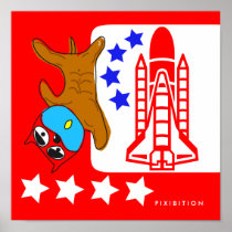 Superdog Go To Space Poster