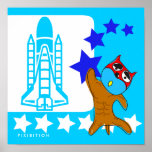Superdog Go To Space Poster