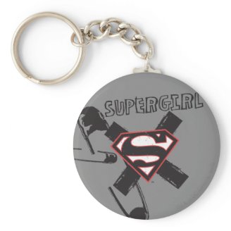 Supergirl Black Safety Pins Keychains