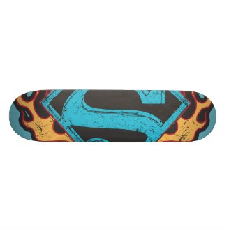 Supergirl Blue Logo with Flames Skateboards