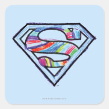 Supergirl Colorful Sketch Logo Stickers