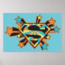 Supergirl Colorful Stars Logo Poster