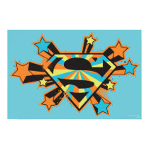 Supergirl Colorful Stars Logo Poster