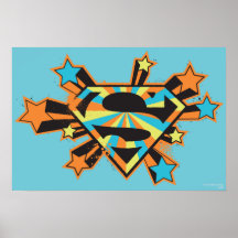 Supergirl Colorful Stars Logo Poster