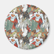 Supergirl Comic Capers Pattern 8 Refrigerator Magnets