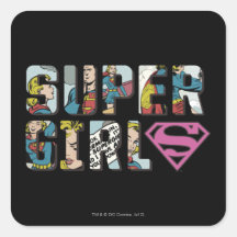 Supergirl Comic Logo Square Stickers