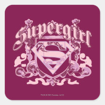 Supergirl Crest Design Square Stickers