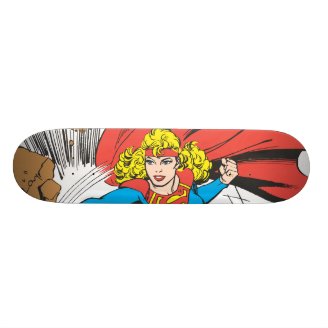 Supergirl Destroys Boulder Skate Board