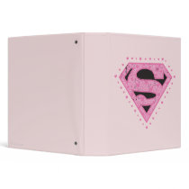 Supergirl Distressed Logo Black and Pink Binder