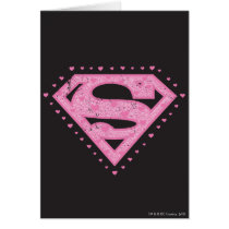 Supergirl Distressed Logo Black and Pink Cards