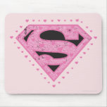 Supergirl Distressed Logo Black and Pink Mouse Pad