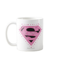 Supergirl Distressed Logo Black and Pink Coffee Mugs