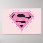 Supergirl Distressed Logo Black and Pink posters