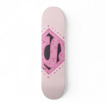 Supergirl Distressed Logo Black and Pink Skate Boards