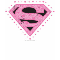 Supergirl Distressed Logo Black and Pink T Shirt