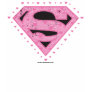Supergirl Distressed Logo Black and Pink T Shirt