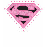 Supergirl Distressed Logo Black and Pink T-shirt