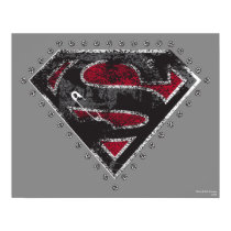 Supergirl Distressed Logo Black and Red Print