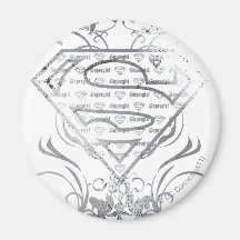 Supergirl Fancy Silver Logo Magnets