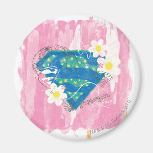 Supergirl for Peace Pink Magnets