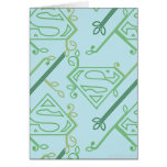 Supergirl Green Vine Logo Pattern cards