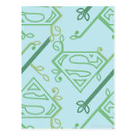 Supergirl Green Vine Logo Pattern postcards