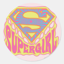 Supergirl Groovy Logo Stickers
