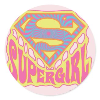 Supergirl Groovy Logo Stickers