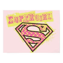Supergirl Grunge Logo Pink Poster