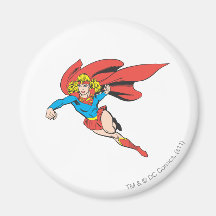 Supergirl Leaps and Punches Magnets
