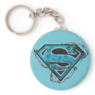 Supergirl Logo Barbed Wire and Flowers Key Chains