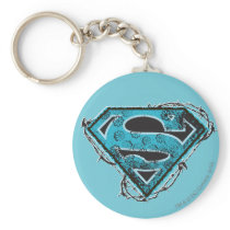 Supergirl Logo Barbed Wire and Flowers Key Chains