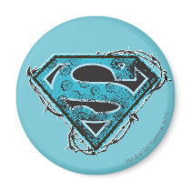 Supergirl Logo Barbed Wire and Flowers Magnet