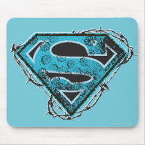 Supergirl Logo Barbed Wire and Flowers Mouse Pads