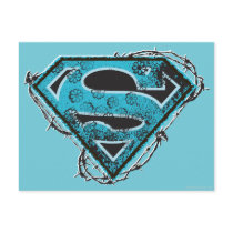 Supergirl Logo Barbed Wire and Flowers Postcards