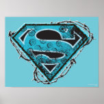 Supergirl Logo Barbed Wire and Flowers posters