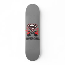Supergirl Logo Black Flaming Guitars Skateboard