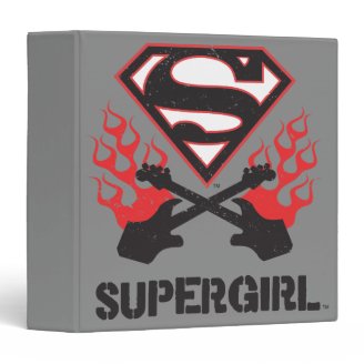 Supergirl Logo Black Flaming Guitars Vinyl Binders