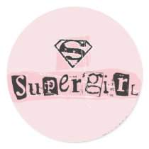 Supergirl Logo Ransom Note Round Stickers