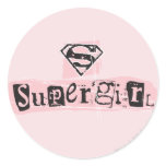 Supergirl Logo Ransom Note Round Stickers
