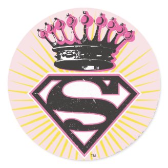 Supergirl Logo with Crown Round Sticker