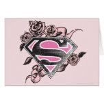 Supergirl Logo with Roses Greeting Card