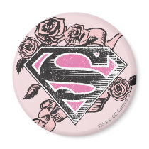 Supergirl Logo with Roses Fridge Magnets
