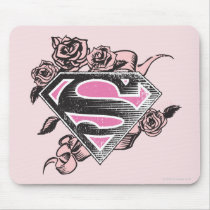 Supergirl Logo with Roses Mousepads