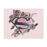 Supergirl Logo with Roses Postcard