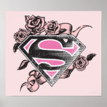 Supergirl Logo with Roses posters