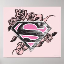 Supergirl Logo with Roses Posters